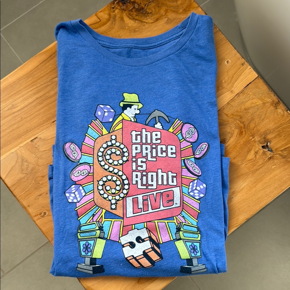 Vibrant Blue Short Sleeve Tee with Retro Graphic